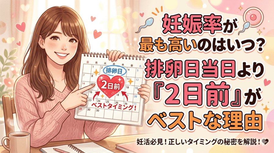 妊娠率が最も高いのはいつ?排卵日当日より「2日前」がベストな理由